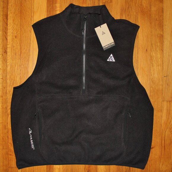 Nike ACG Wolf Tree Polartec Fleece Vest Mens L Black - Picture 1 of 5